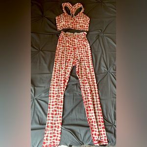 OFFLINE Aerie Xtra High Waisted Crossover Legging + Xtra Ruffle Sports Bra SET